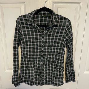 Eddie Bauer Flannel Green Plaid Size Medium